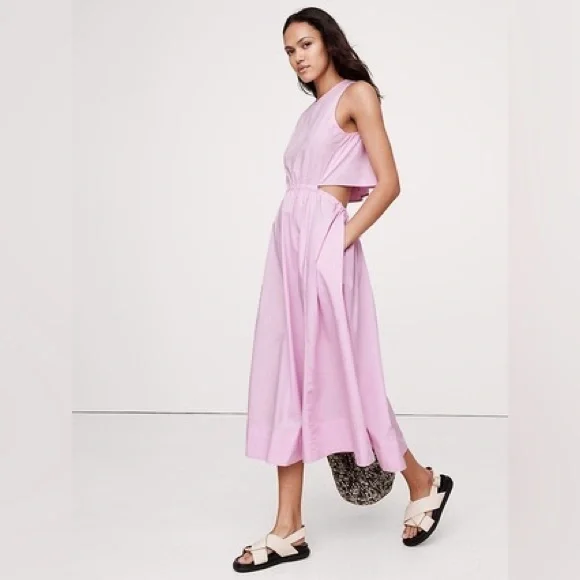 BANANA REPUBLIC COTTON POPLIN CUT-OUT MIDI DRESS - Picture 6 of 10